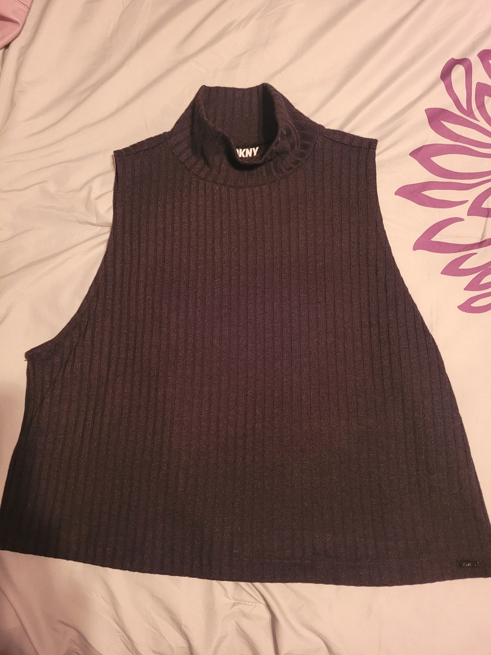 DKNY Black Sleeveless Ribbed Mock Neck Top - NWT (2022)